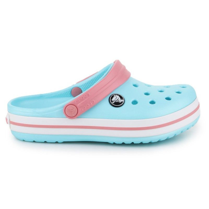 Light blue and pink crocs deals