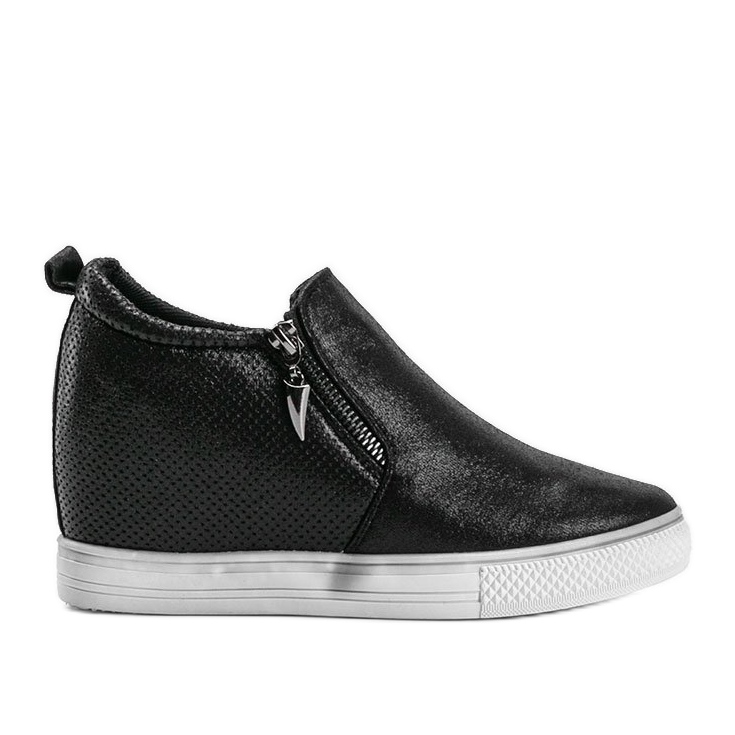 Black shiny women's Avery sneakers