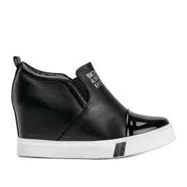 Women's black sneakers with Caroline inscriptions