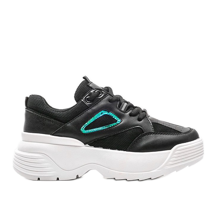 Black sneakers with a thick Jaida sole