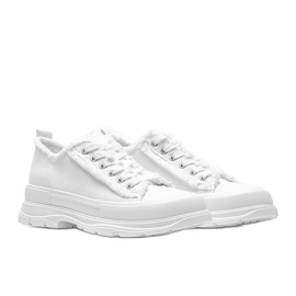White sneakers on a thick Makenna sole