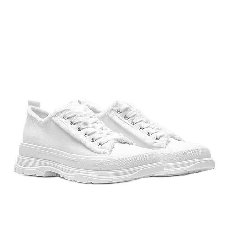 White sneakers on a thick Makenna sole