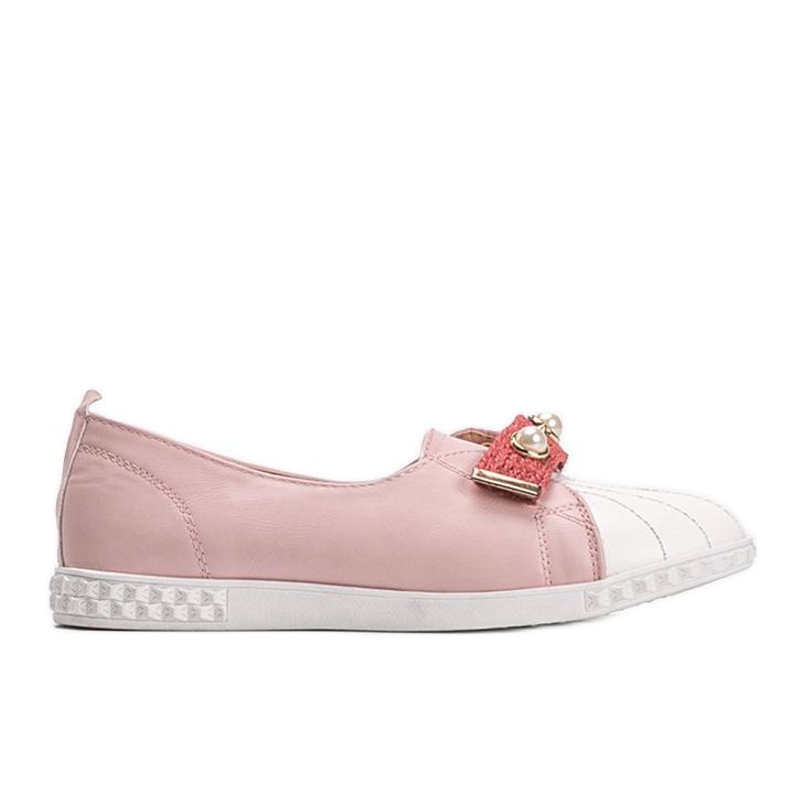 Pink loafers with Deanna pearls