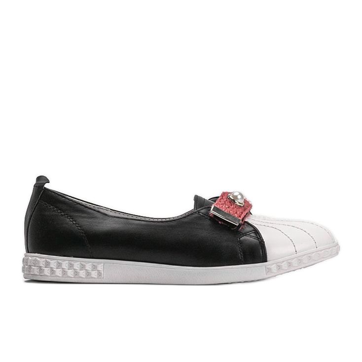 Black loafers with Deanna pearls