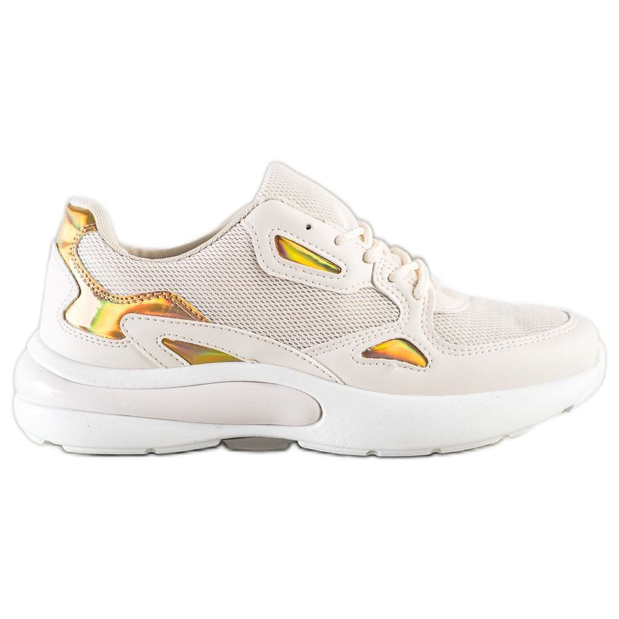 Creamberry S Sneakers With Holo Inserts beige