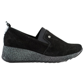Filippo Leather brocade shoes black