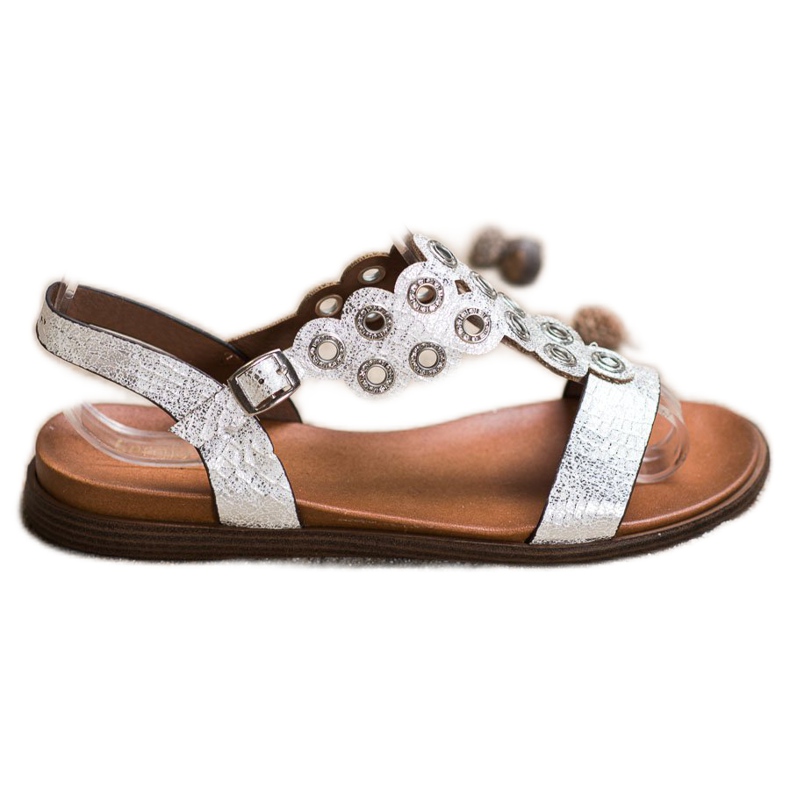 Sergio Leone Elegant Sandals With Cubic Zirconia silver