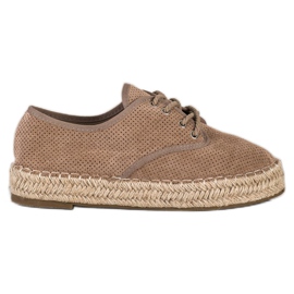 SHELOVET Suede Espadrilles brown