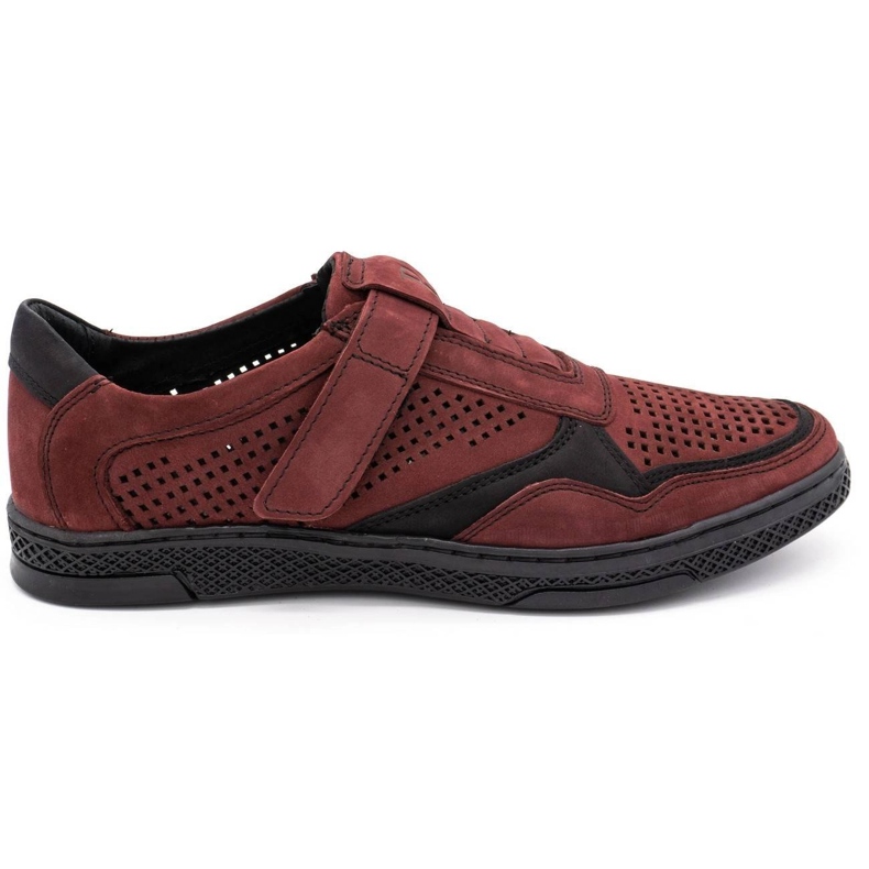 Polbut Men's casual leather shoes 2102L burgundy red