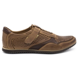 Polbut Men's casual leather shoes 2102 / 2L brown