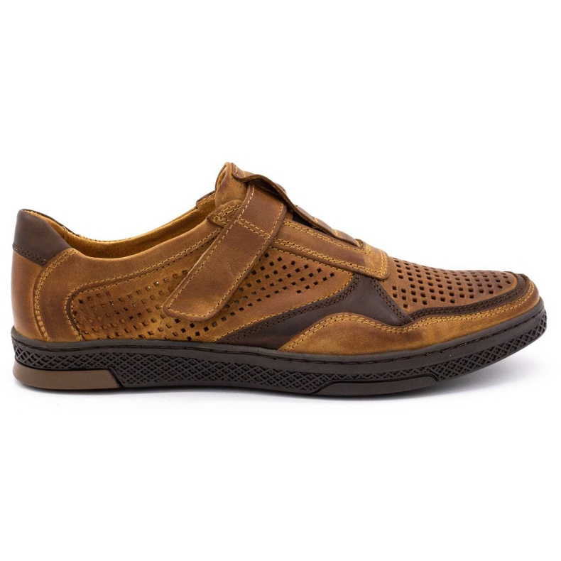 Polbut Men's casual leather shoes 2102L camel brown