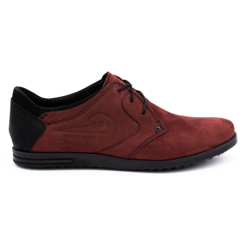 Polbut Men's leather shoes 2103 burgundy red