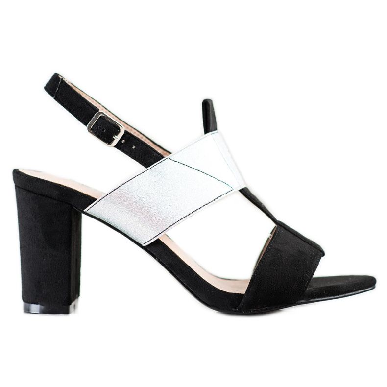 Stylish VINCEZA sandals black silver