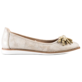 Fringed ballerinas by Sergio Leone golden