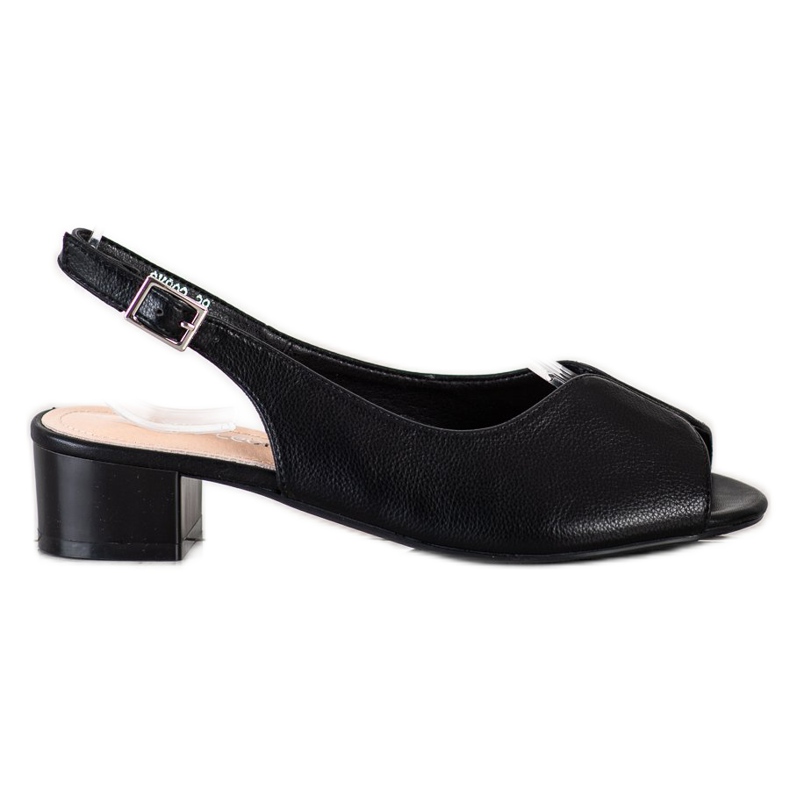 Sergio Leone Comfortable Open Toe Pumps black