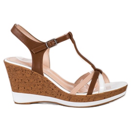 Sergio Leone Wedge Sandals brown