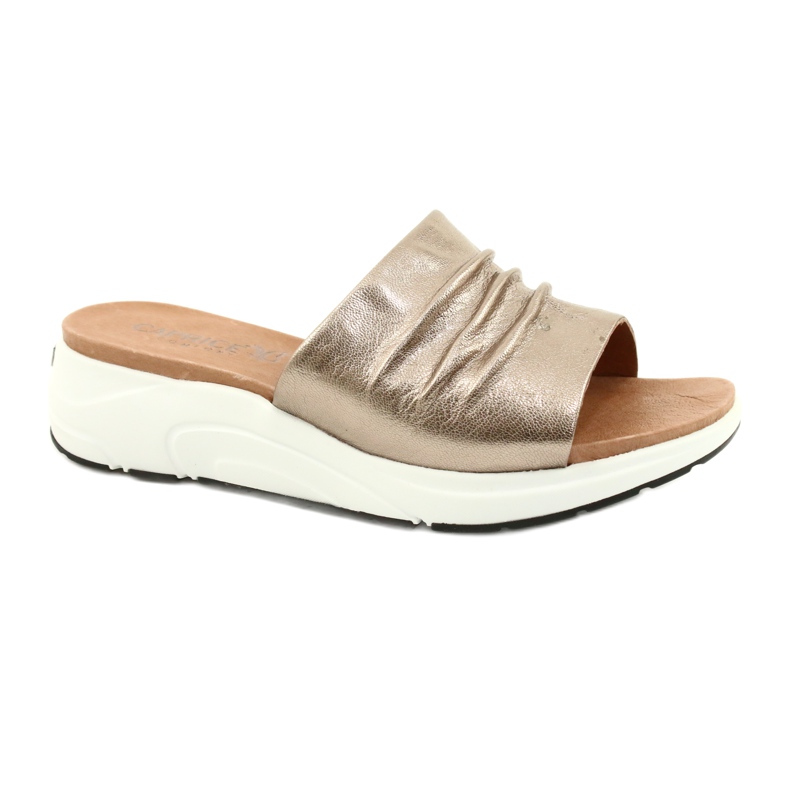 Caprice Comfortable Women's Slippers Taupe Metallic 9-27203-26 341 brown golden