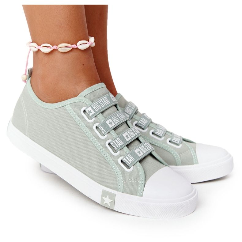 Women's Sneakers Big Star HH274097 Green with cuffs
