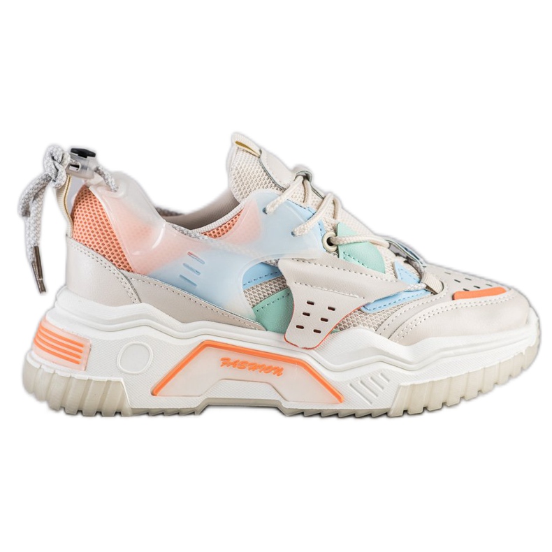 SHELOVET Colorful Fashion Sneakers beige multicolored