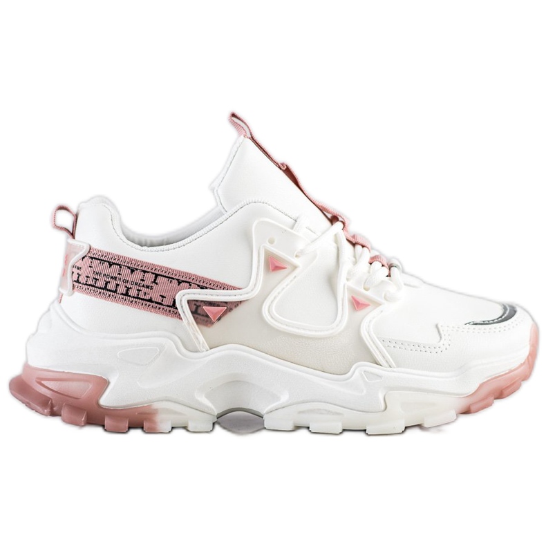 SHELOVET Sneakers With Pink Inserts white