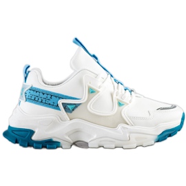 SHELOVET Sneakers With Blue Fashion Inserts white