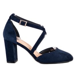 Pumps With Buckle Sergio Leone navy blue