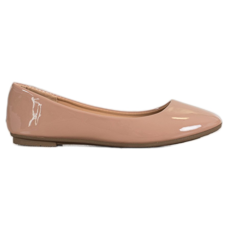 Diamantique Lacquered ballerinas brown Diamantique Lacquered ballerinas brown