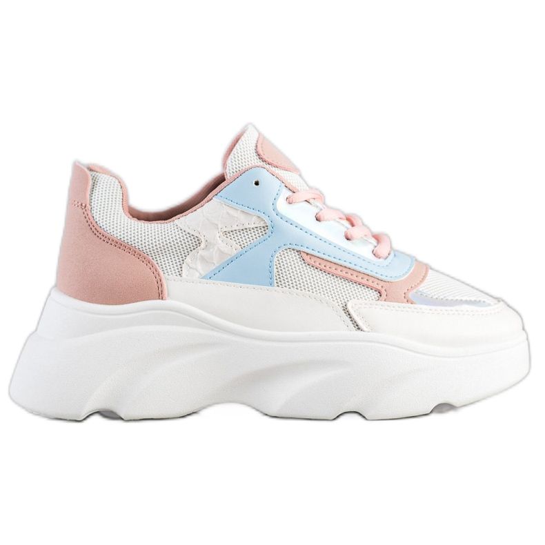 SHELOVET Colorful Sneakers On The Platform white multicolored