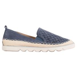SHELOVET Openwork Slipony With Suede navy blue SHELOVET Openwork Slipony With Suede navy blue
