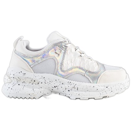 SHELOVET Sneakers With Holo Effect white multicolored