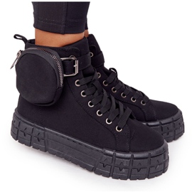 Women's Sneakers On A Platform With Kidney Black Popcorn
