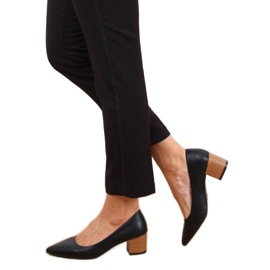 Pumps with wide heels black CL76P Black Pumps with wide heels black CL76P Black