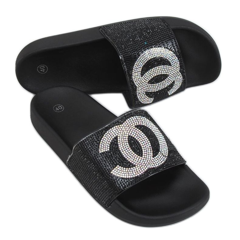 Black BG78P Black slippers Black BG78P Black slippers