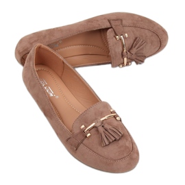 Women's beige loafers 9988-159 Khaki