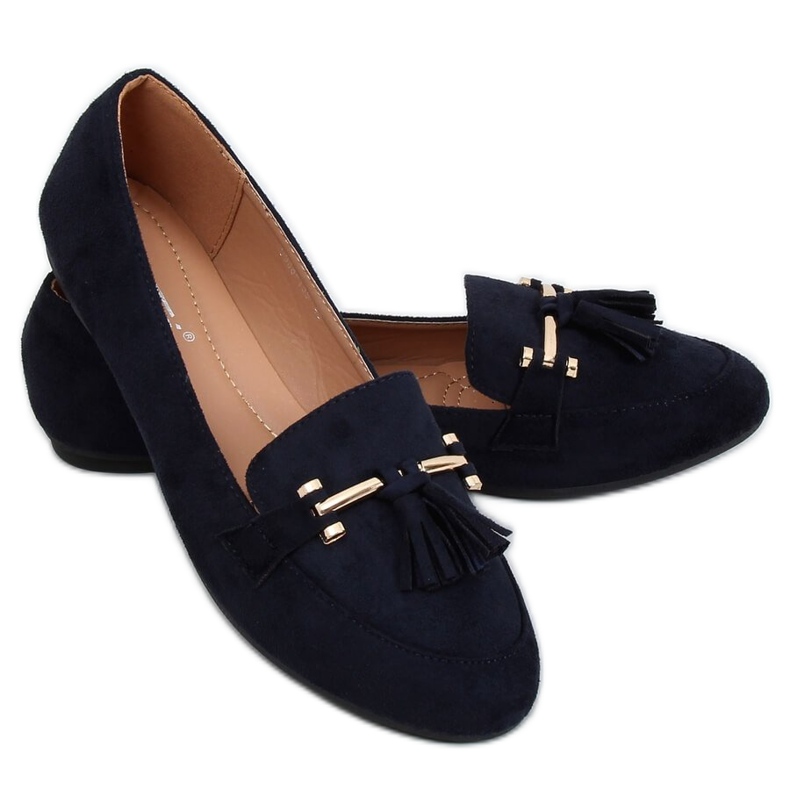 Women's navy blue loafers 9988-159 DK.BLUE