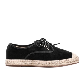 Black espadrilles of eco-suede Celina