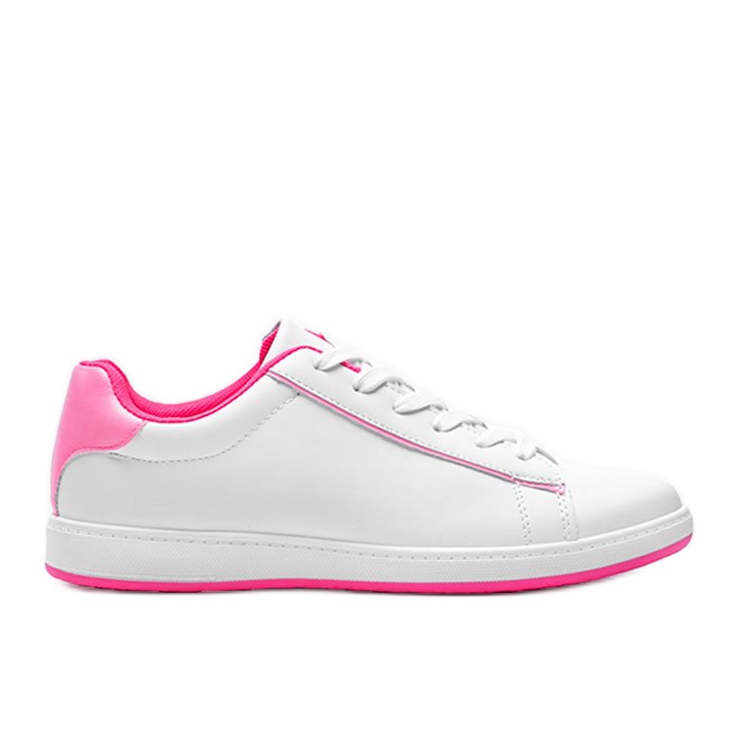 Neon Fuxia Carol women's white sneakers