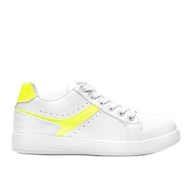 Neon Green Meadow women's white sneakers