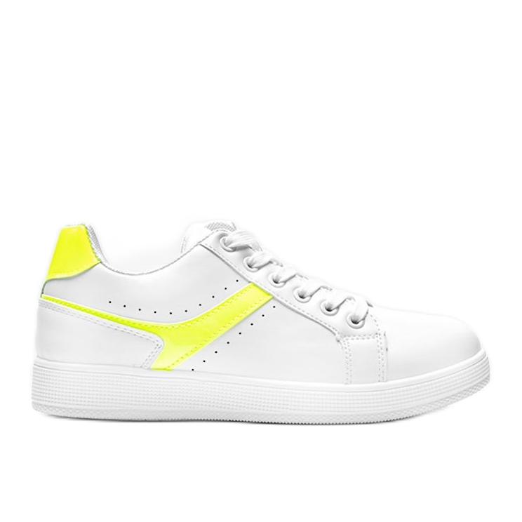 Neon Green Meadow women's white sneakers
