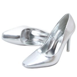 Silver women's high heels LE081P Silver