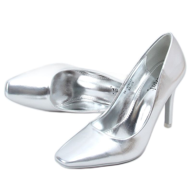 Silver women's high heels LE081P Silver