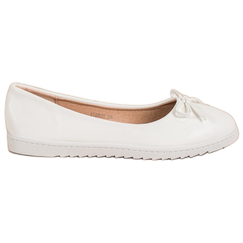 Diamantique Fashionable Ballerinas With Eco Leather white