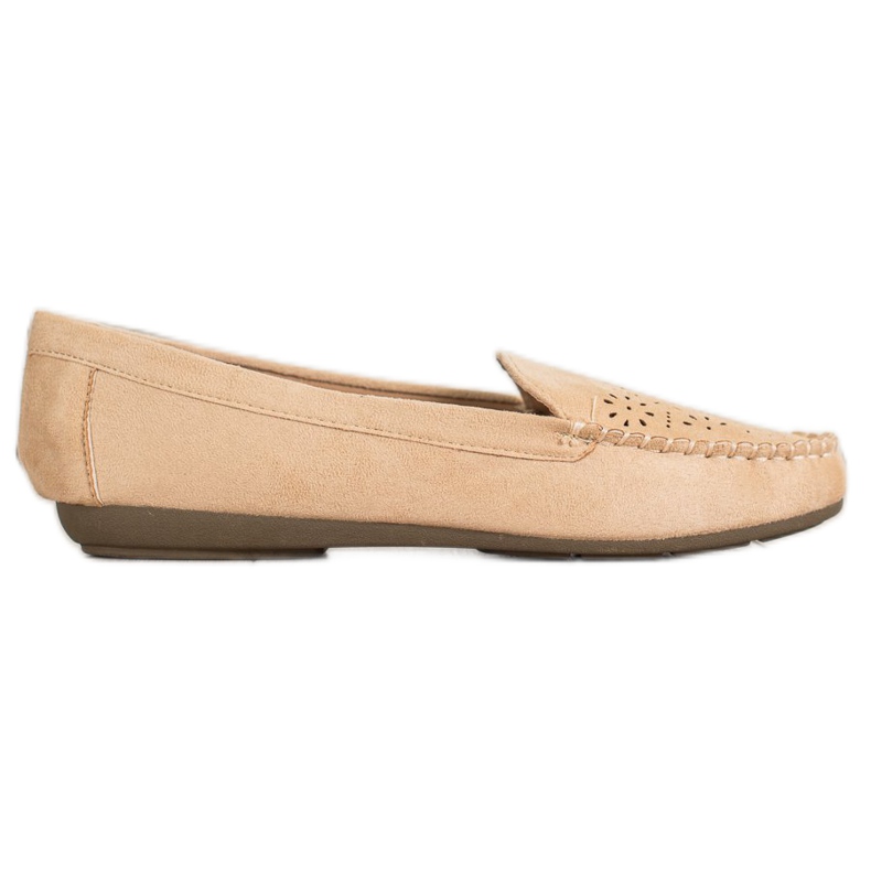 Best Shoes Loafers With Openwork Pattern beige