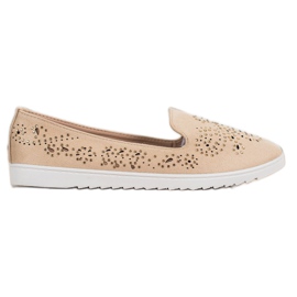 Renda Suede Lords With Crystals beige
