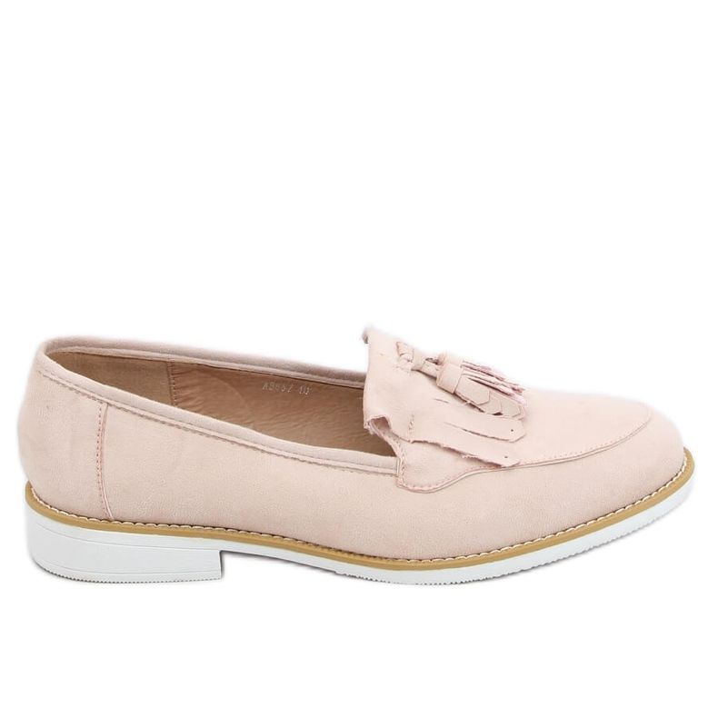 Women's beige loafers AB687 Nude