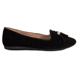 Filippo Leather Lords With Fringes black