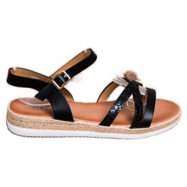 Weide Comfortable Black Sandals