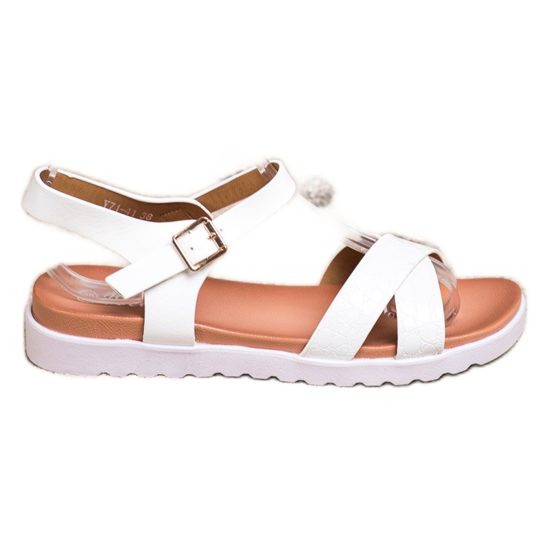 Weide White Sandals With Eco Leather