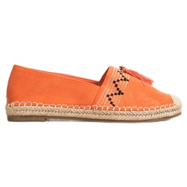 Best Shoes Fashionable espadrilles with ornaments orange Best Shoes Fashionable espadrilles with ornaments orange