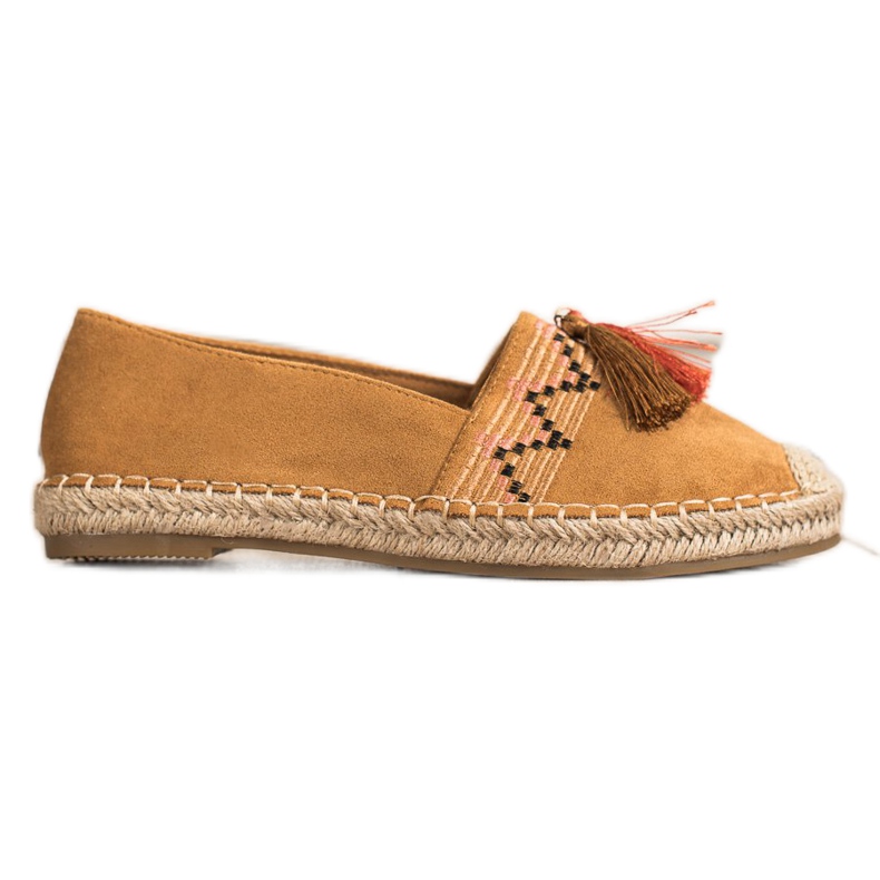 Best Shoes Fashionable espadrilles with ornaments brown